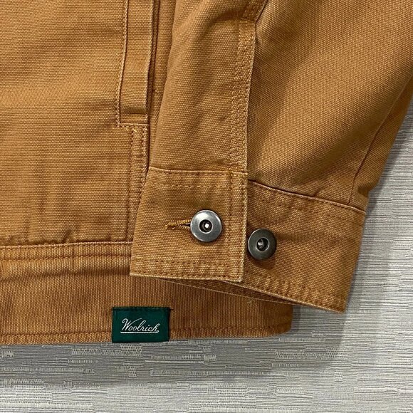 Woolrich Chore Jacket Mens XL Brown Canvas Sherpa Lined Corduroy Collar Barn - Picture 5 of 16